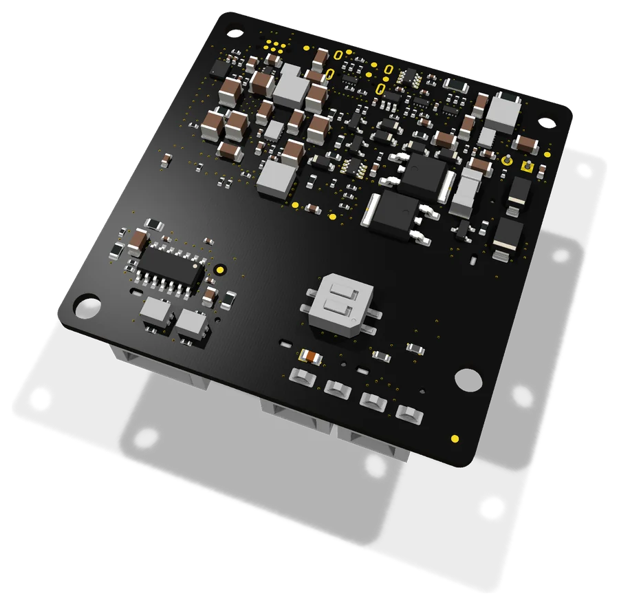 Placa compacta de 6 capas, cara inferior, render 3D